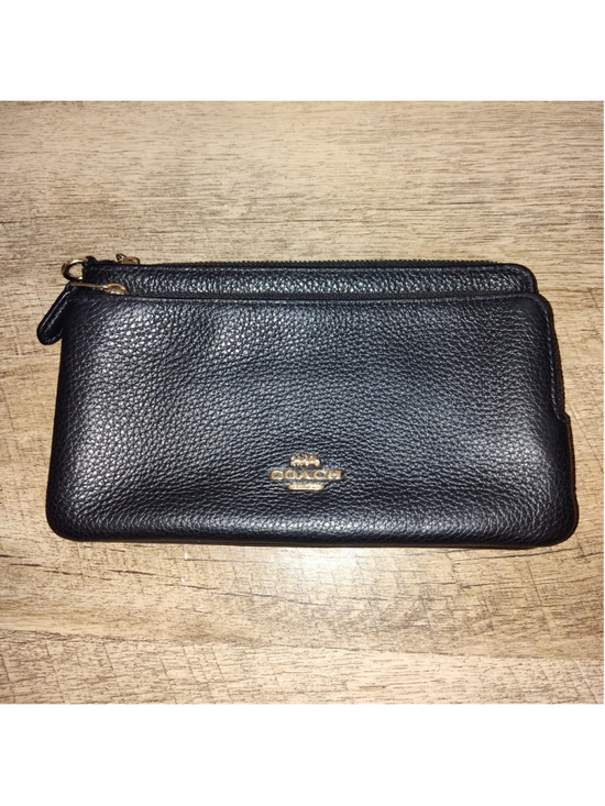 Coach Handbags - Women's Coach Black Leather Double Zip Wallet One Size